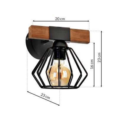 Iluminação de parede ULF 1xE27/60W/230V