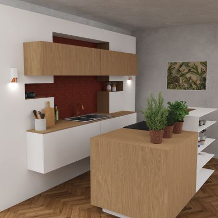 Iluminação de parede WALL 1xGU10/8W/230V branco/cobre