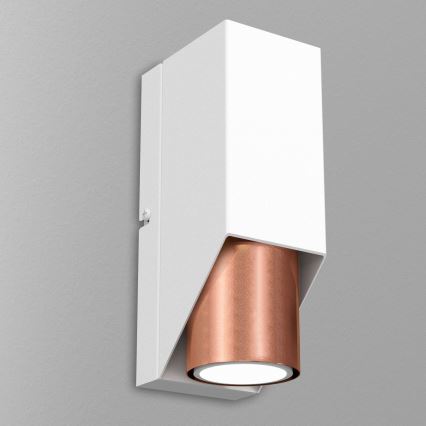 Iluminação de parede WALL 1xGU10/8W/230V branco/cobre