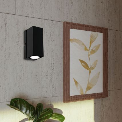 Iluminação de parede WALL 1xGU10/8W/230V preto