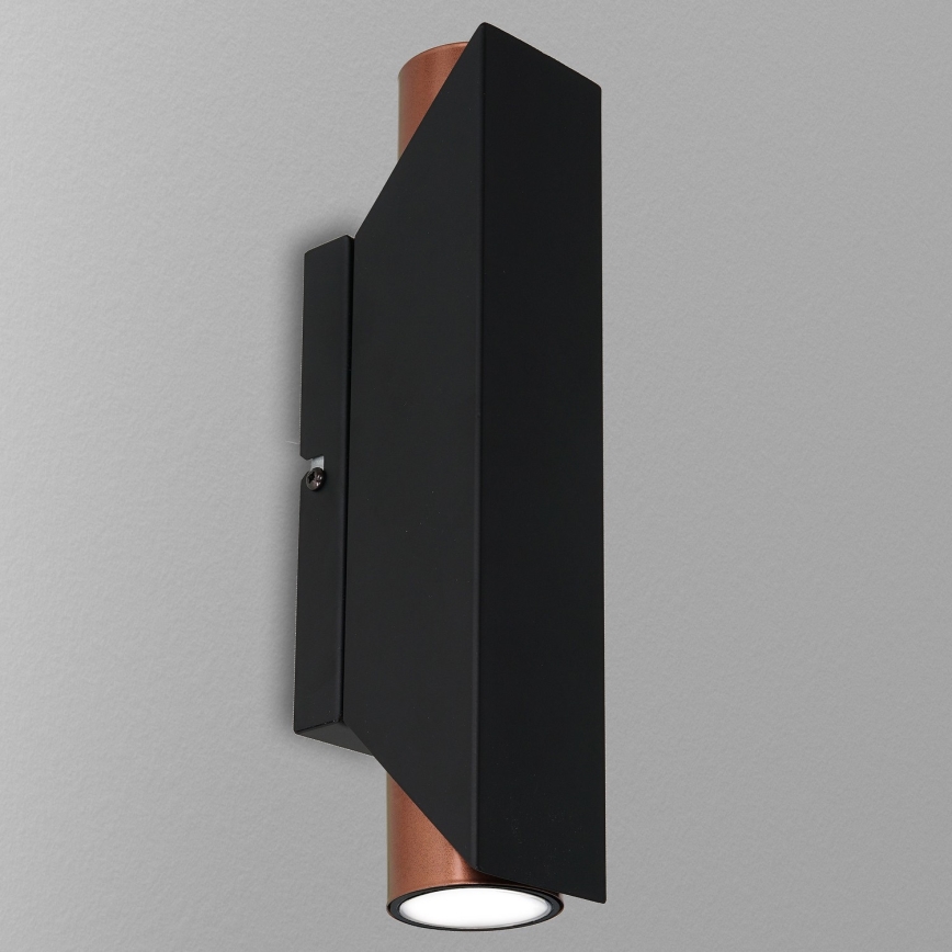 Iluminação de parede WALL 2xGU10/8W/230V preto/cobre