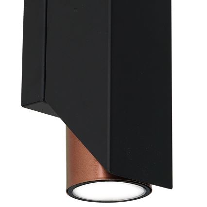 Iluminação de parede WALL 2xGU10/8W/230V preto/cobre
