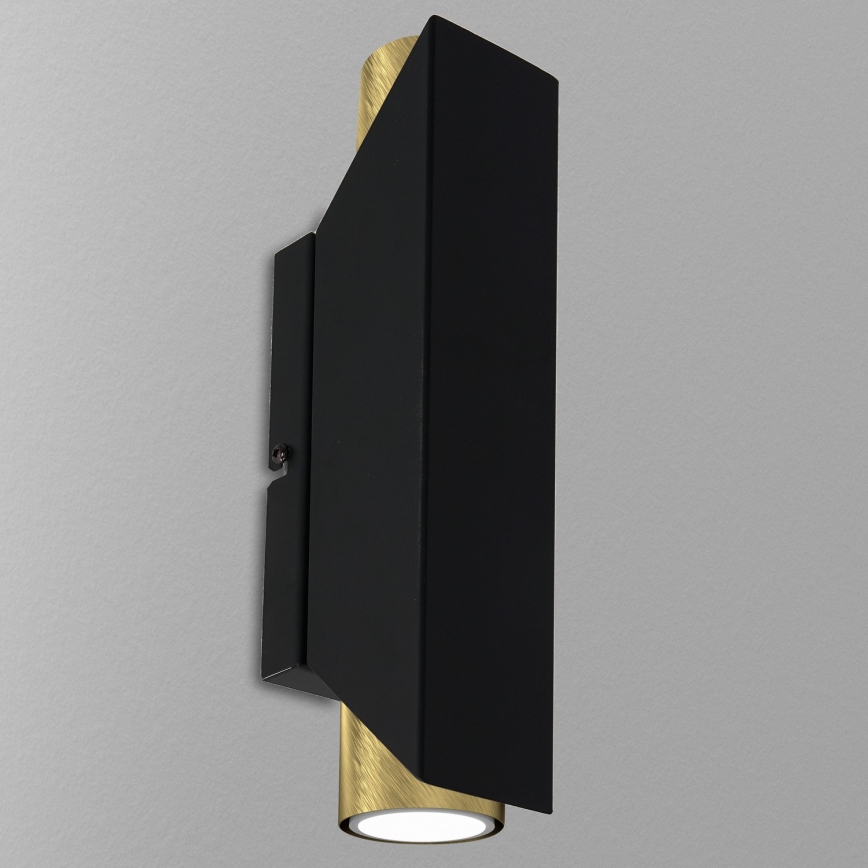 Iluminação de parede WALL 2xGU10/8W/230V preto/latão