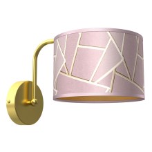 Iluminação de parede ZIGGY 1xE27/60W/230V rosa/dourada
