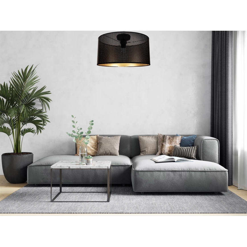 Iluminação de teto ALDO 1xE27/60W/230V diâmetro 40 cm preto