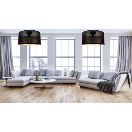 Iluminação de teto ALDO 1xE27/60W/230V diâmetro 40 cm preto