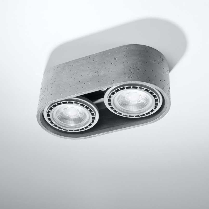 Iluminação de teto BASIC AR111 2xGU10/40W/230V betão