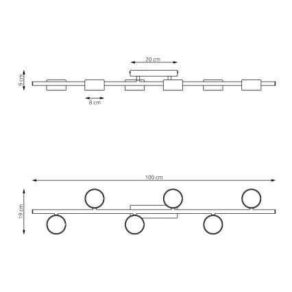 Iluminação de teto BET 6xGX53/12W/230V preto