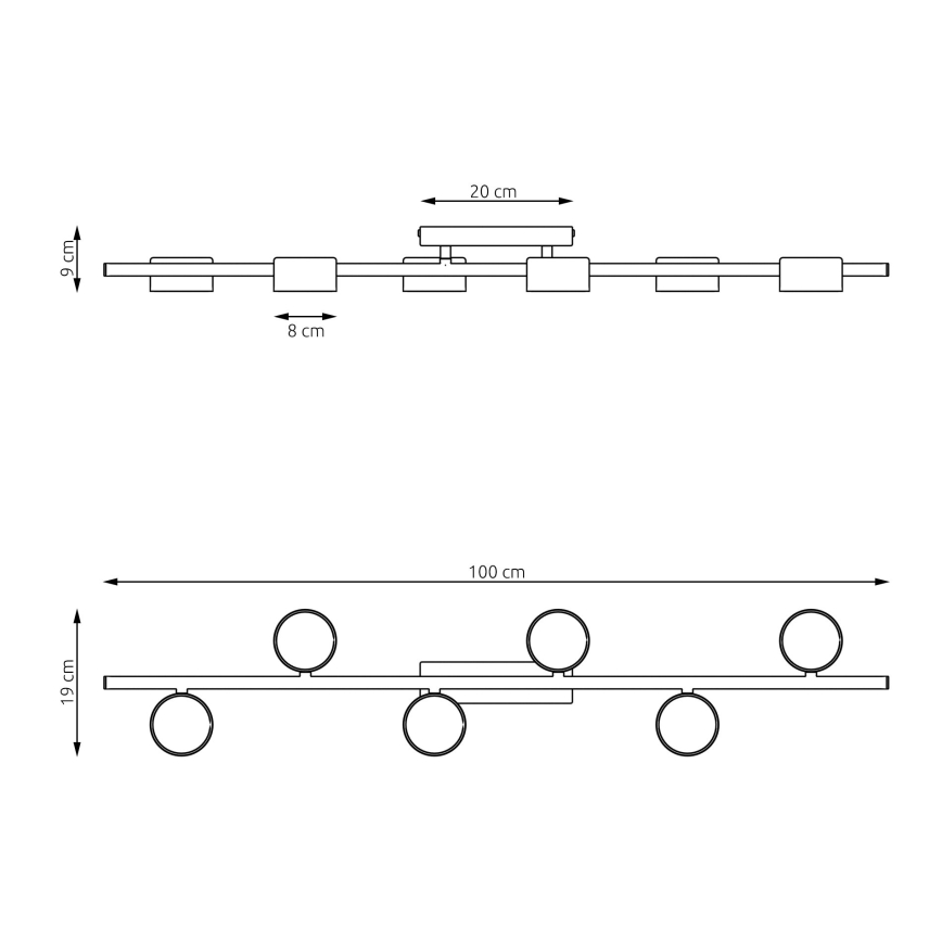 Iluminação de teto BET 6xGX53/12W/230V preto