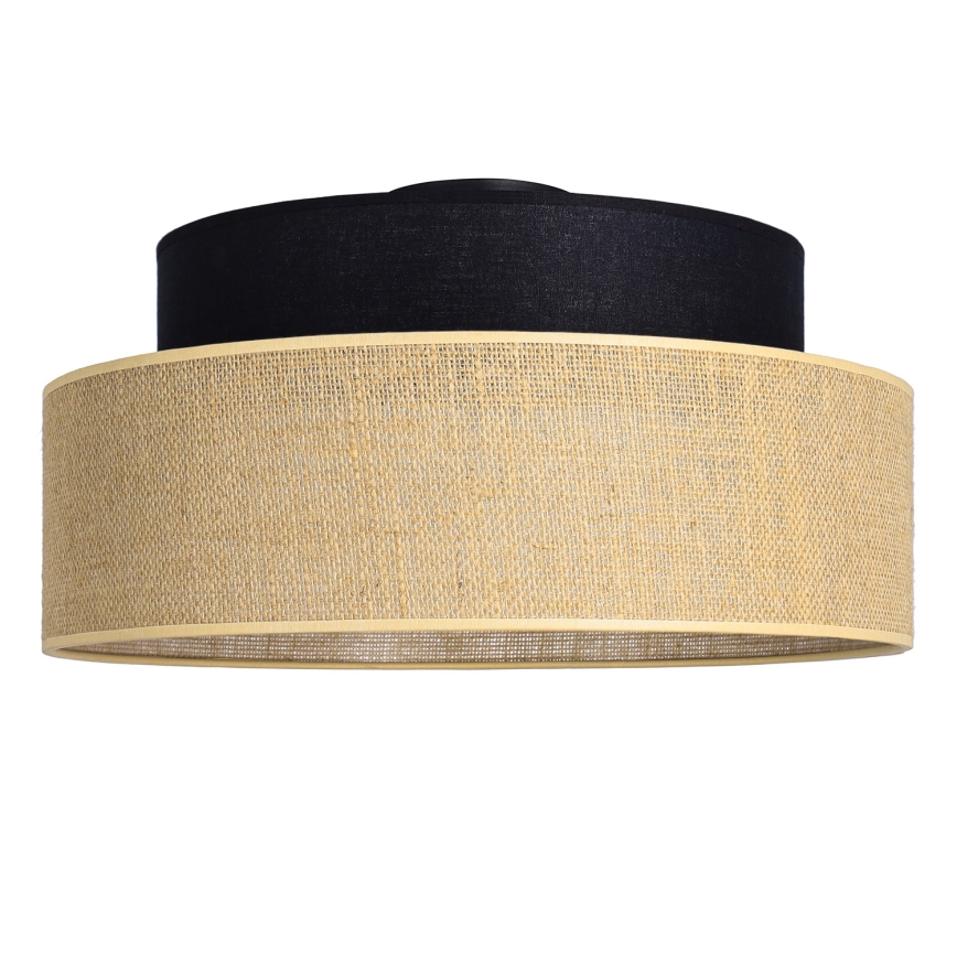 Iluminação de teto BOHO 1xE27/60W/230V diâmetro 40 cm preto/bege