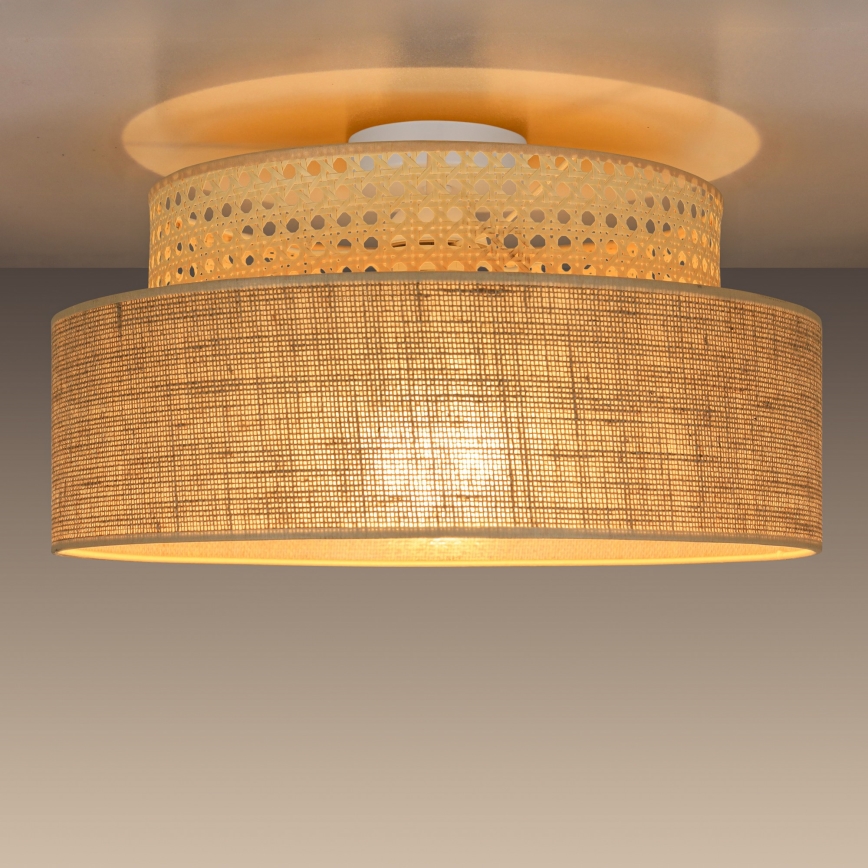 Iluminação de teto BOHO 1xE27/60W/230V diâmetro 40 cm vime