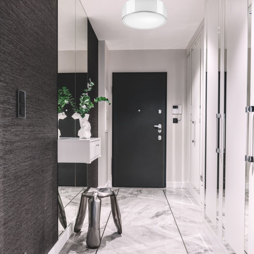 Iluminação de teto DANTE 1xE27/60W/230V diâmetro 26 cm cromado brilhante