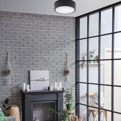 Iluminação de teto DANTE 1xE27/60W/230V diâmetro 26 cm preto