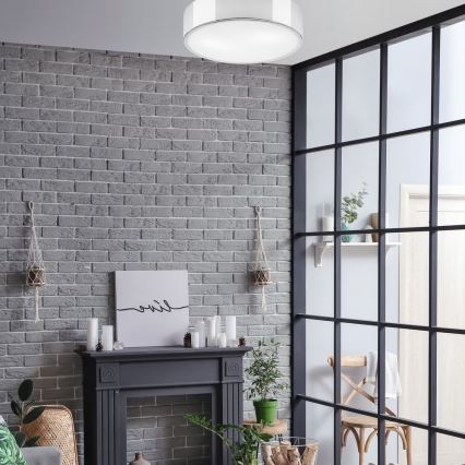 Iluminação de teto DANTE 2xE27/60W/230V diâmetro 36 cm cromado brilhante