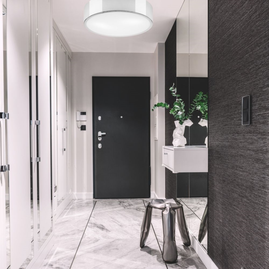 Iluminação de teto DANTE 2xE27/60W/230V diâmetro 36 cm cromado brilhante