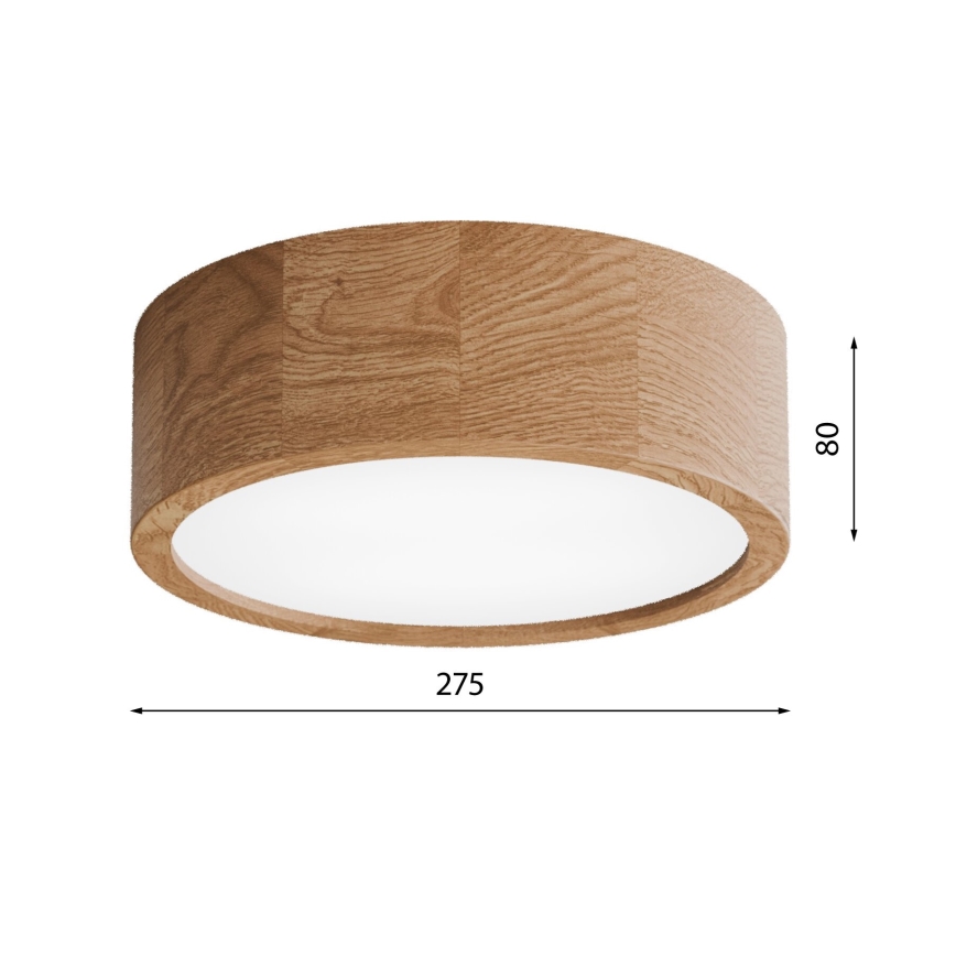 Iluminação de teto de casa de banho CLEO 2xE27/24W/230V IP54 diâmetro 27,5 cm carvalho