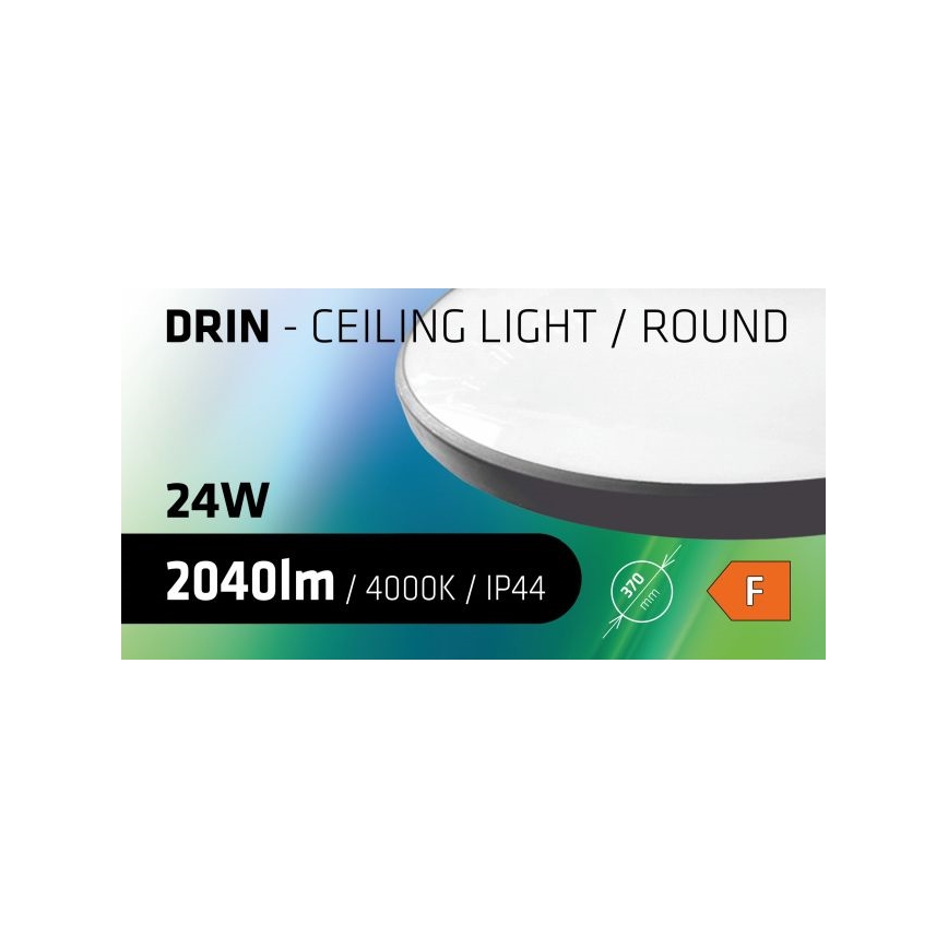 Iluminação de teto de casa de banho LED CIRCLE LED/24W/230V 4000K diâmetro 37 cm IP44 preto