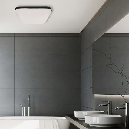 Iluminação de teto de casa de banho LED com uma sensor NEMO LED/16W/230V IP44 preto