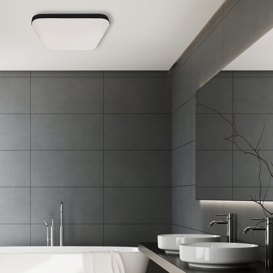 Iluminação de teto de casa de banho LED com uma sensor NEMO LED/16W/230V IP44 preto