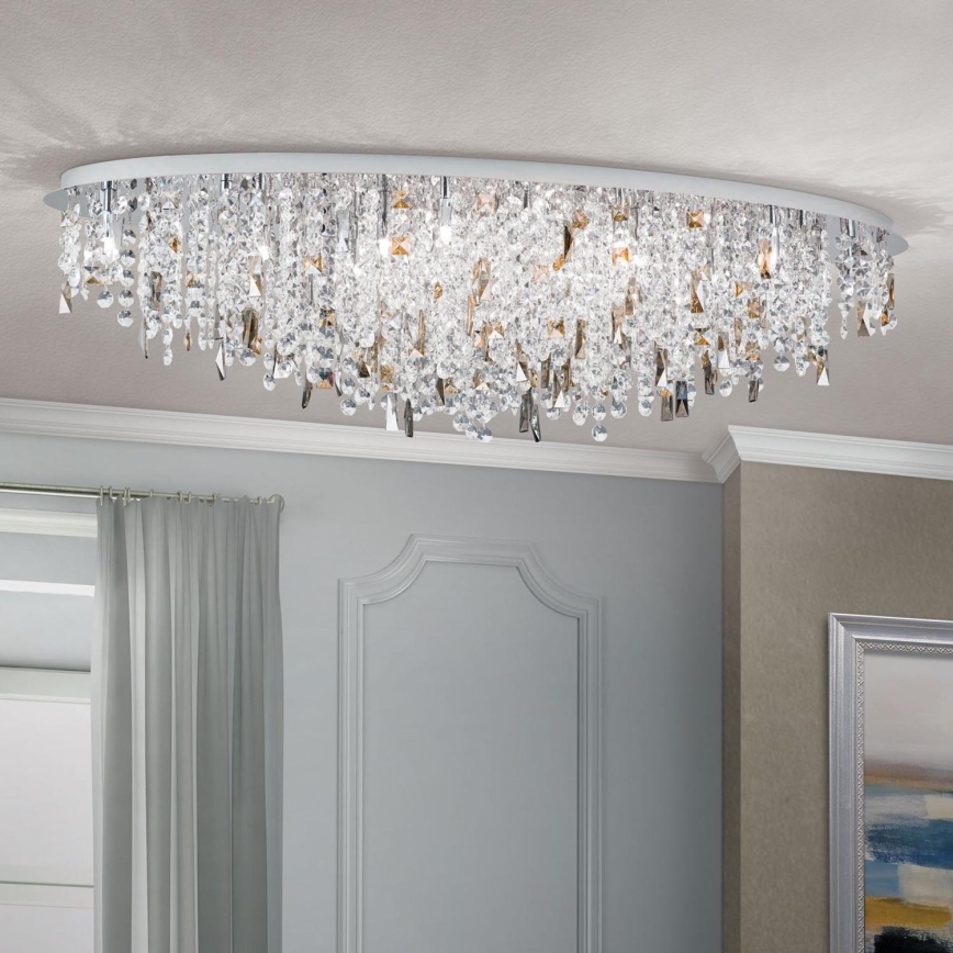 Iluminação de teto de cristal CRYSTALRIVER 21xG9/40W/230V cromado brilhante