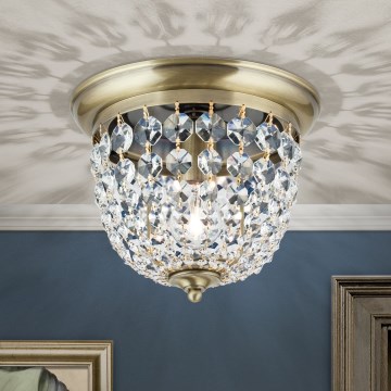 Iluminação de teto de cristal PLAFOND 1xE27/40W/230V diâmetro 26 cm bronze