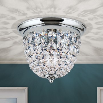 Iluminação de teto de cristal PLAFOND 1xE27/40W/230V diâmetro 26 cm cromado brilhante