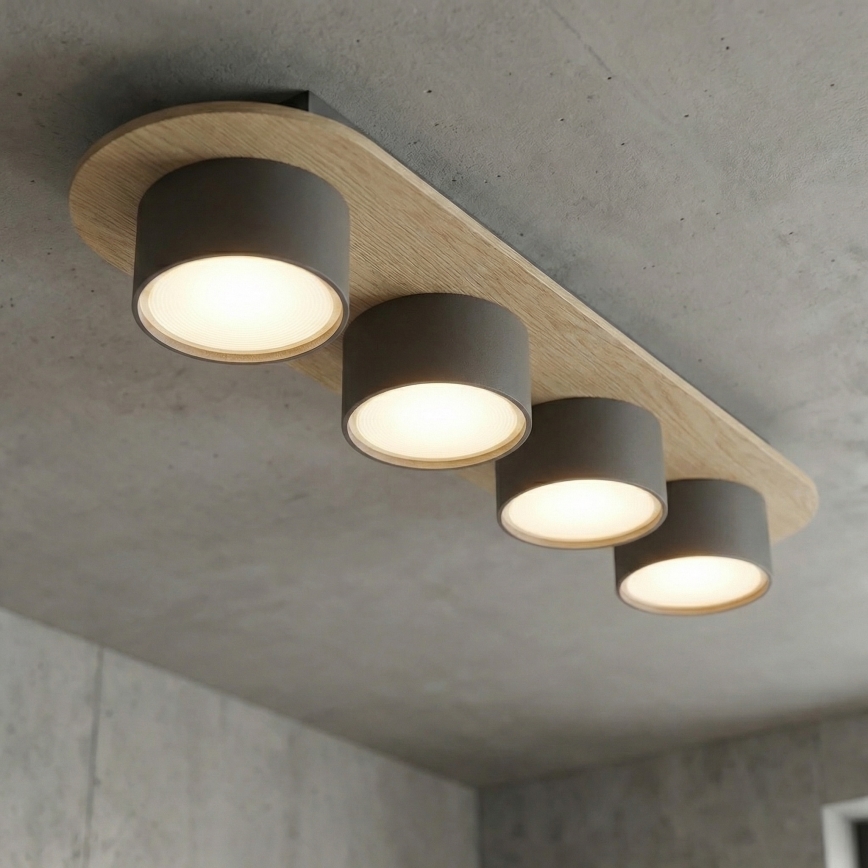 Iluminação de teto DIAZ 4xGX53/12W/230V preto/castanho