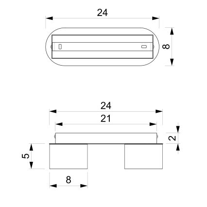 Iluminação de teto DIXIE 2xGX53/11W/230V branca