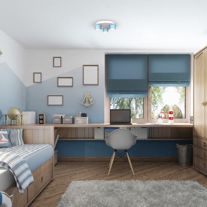 Iluminação de teto DIXIE 3xGX53/11W/230V azul