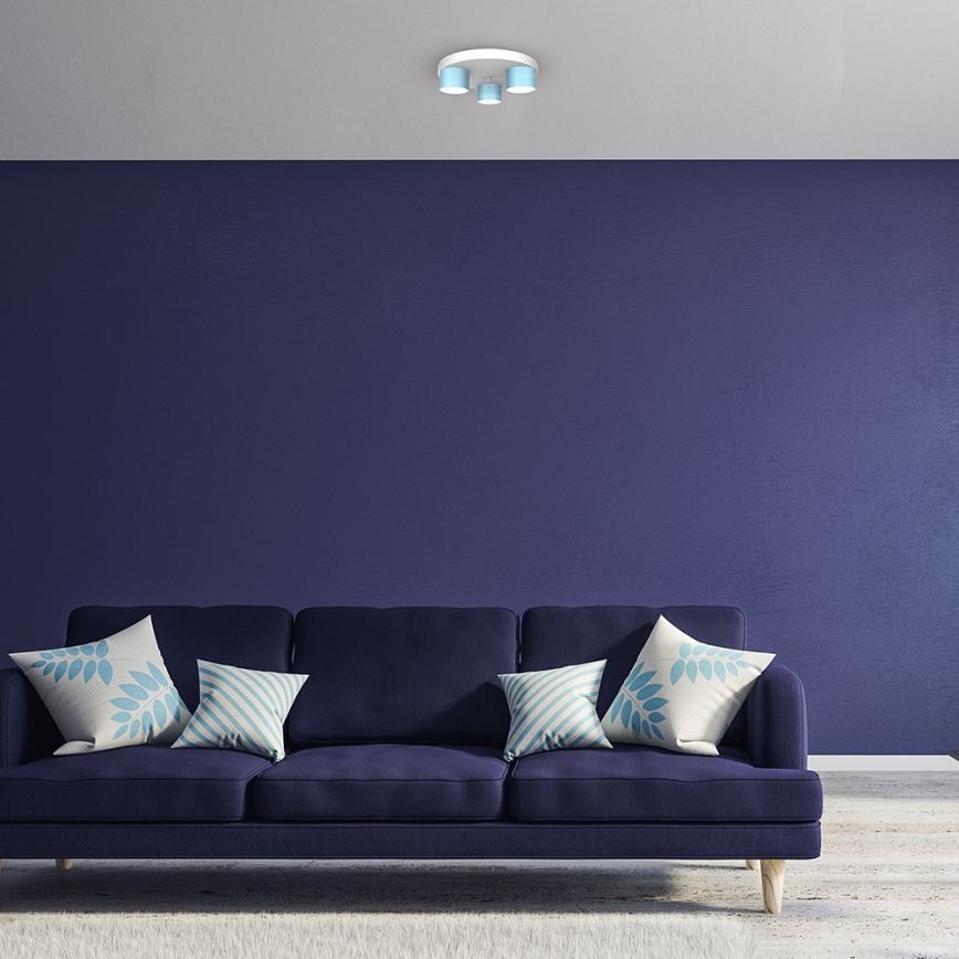 Iluminação de teto DIXIE 3xGX53/11W/230V azul