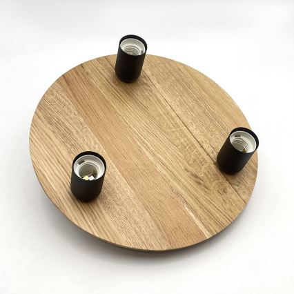 Iluminação de teto DUSTY 3xE27/15W/230V diâmetro 34 cm carvalho/preto