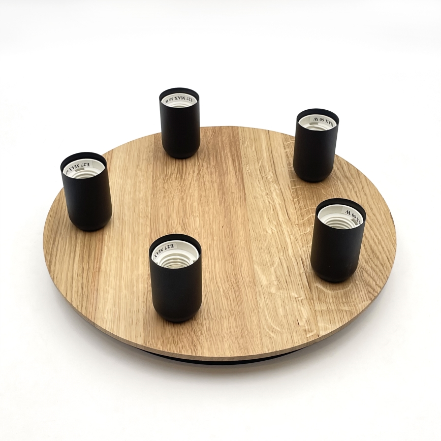 Iluminação de teto DUSTY 5xE27/15W/230V diâmetro 34 cm carvalho/preto