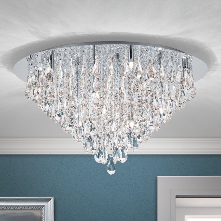 Iluminação de teto em cristal CELESTE 12xG9/40W/230V diâmetro 75 cm cromado brilhante
