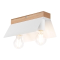 Iluminação de teto ESME 2xE27/15W/230V branco/carvalho
