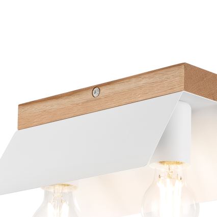 Iluminação de teto ESME 2xE27/15W/230V branco/carvalho