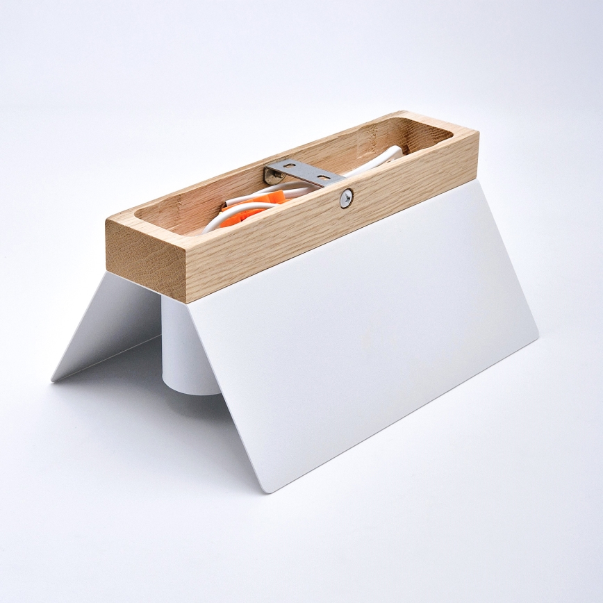 Iluminação de teto ESME 2xE27/15W/230V branco/carvalho