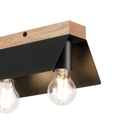 Iluminação de teto ESME 2xE27/15W/230V preto/carvalho