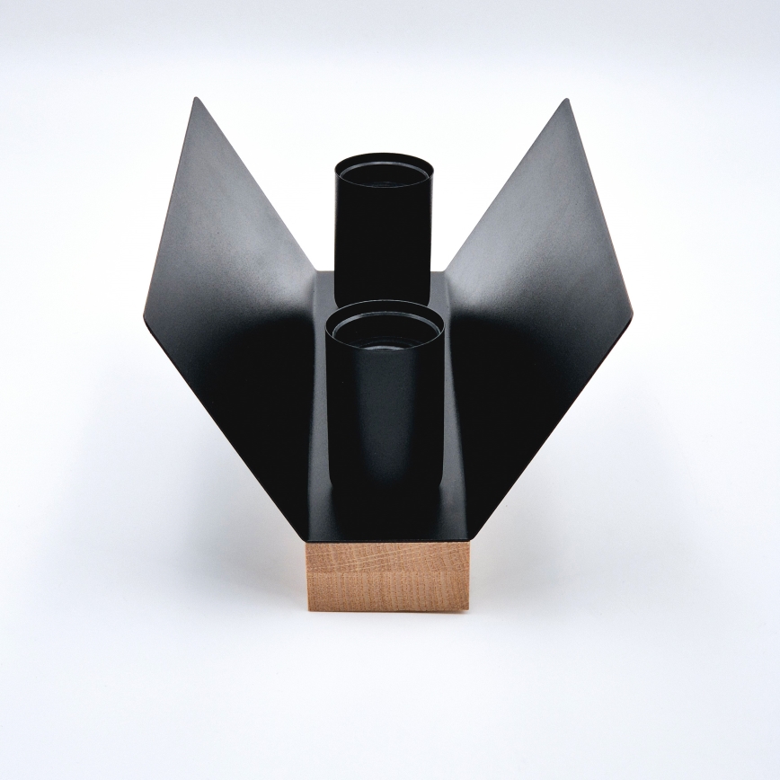 Iluminação de teto ESME 2xE27/15W/230V preto/carvalho