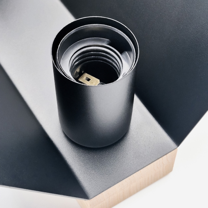 Iluminação de teto ESME 2xE27/15W/230V preto/carvalho