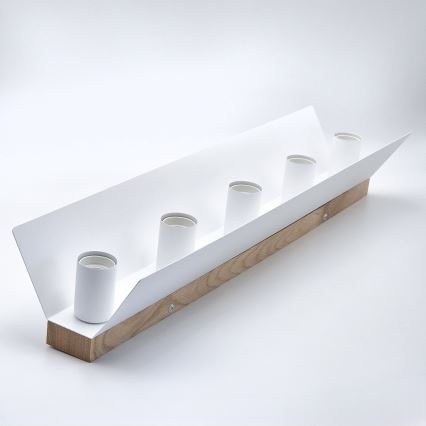 Iluminação de teto ESME 5xE27/15W/230V branco/carvalho