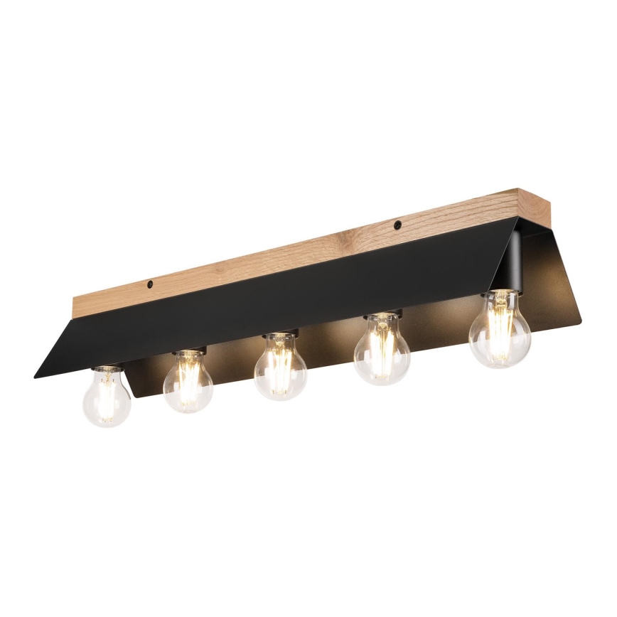 Iluminação de teto ESME 5xE27/15W/230V preto/carvalho