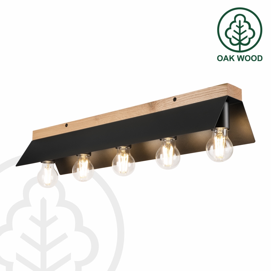 Iluminação de teto ESME 5xE27/15W/230V preto/carvalho