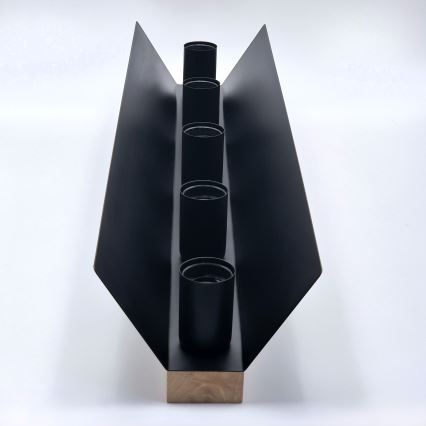 Iluminação de teto ESME 5xE27/15W/230V preto/carvalho