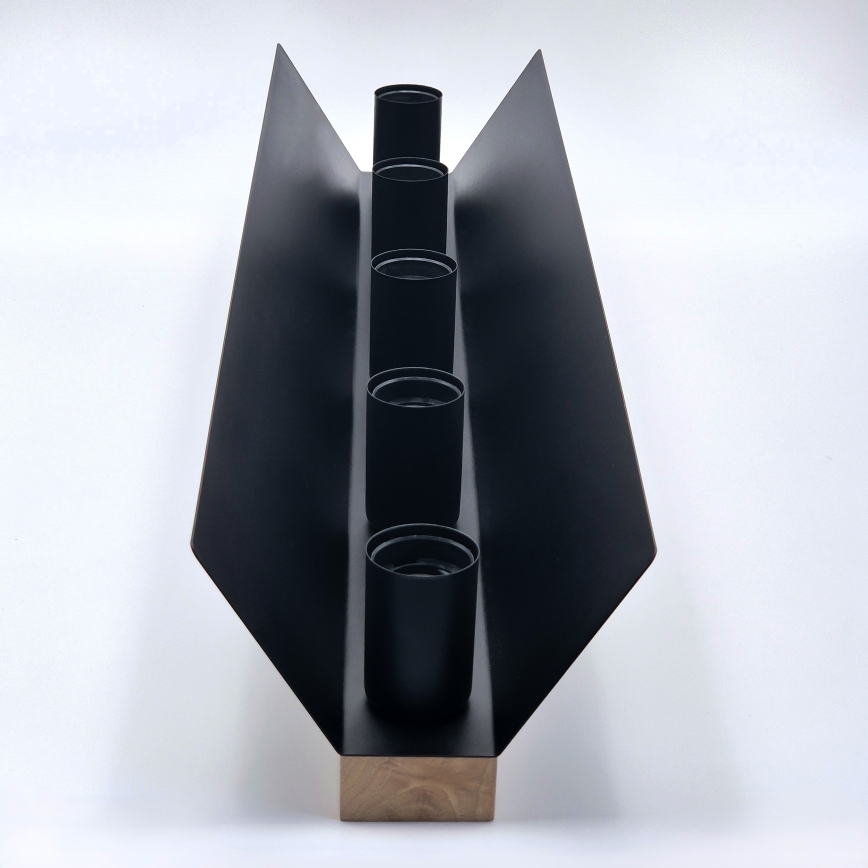 Iluminação de teto ESME 5xE27/15W/230V preto/carvalho