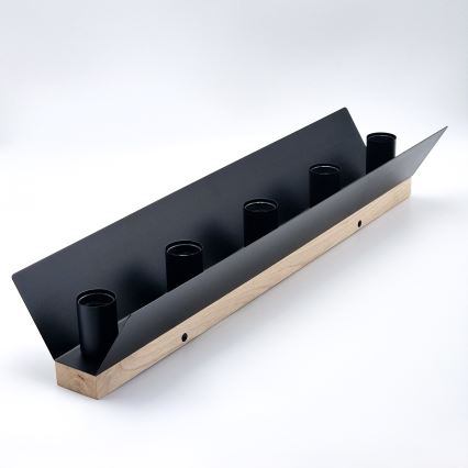 Iluminação de teto ESME 5xE27/15W/230V preto/carvalho