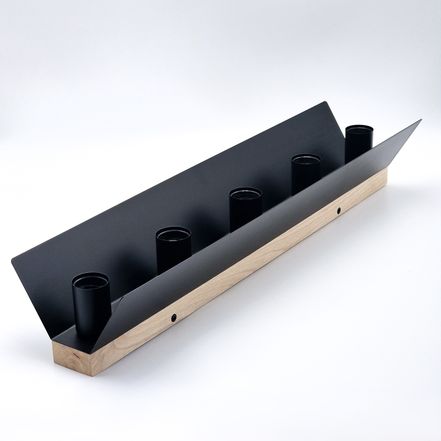 Iluminação de teto ESME 5xE27/15W/230V preto/carvalho