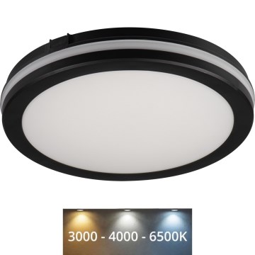 Iluminação de teto exterior LED BENO E LED/20W/230V 3000/4000/6500K diâmetro 20 cm IP65 preto