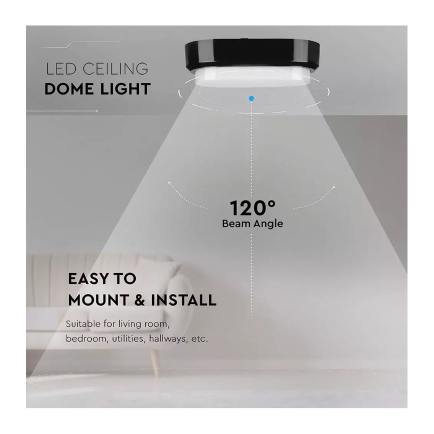 Iluminação de teto exterior LED LED/8W/230V IP54 preto