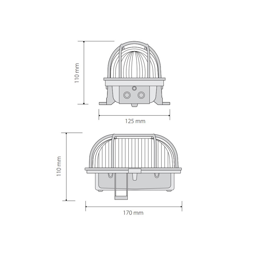 Iluminação de teto exterior OVAL 1xE27/60W/230V IP44 castanho