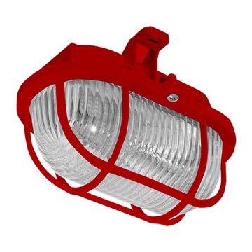 Iluminação de teto exterior OVAL 1xE27/60W/230V IP44 vermelho